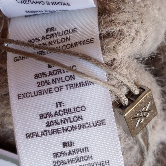 NWT Soia & Kyo Jaya Fuzzy Rib Knit Beanie Cap OS Hush Beige - Picture 5 of 9